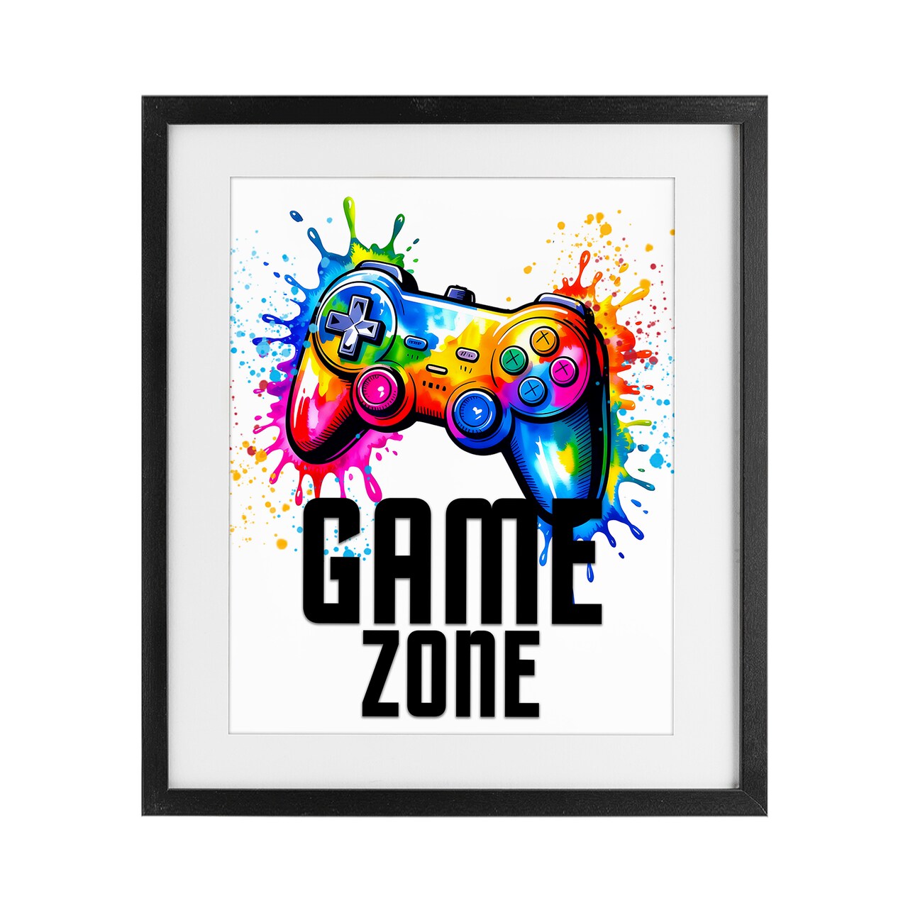Stupell Industries Game Zone Splash Framed Print Under Glass, design by Kim Allen